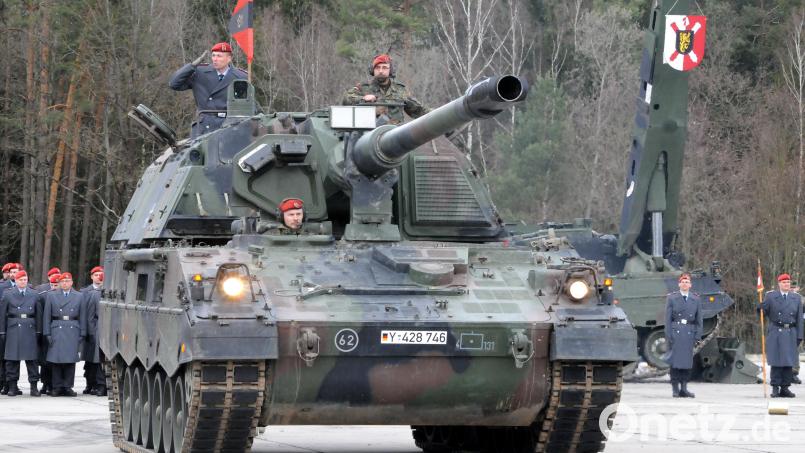 Eine Panzerhaubitze 2000 des 131. Artilleriebataillons in Weiden. Mit diesen Geschützen wird wohl zunächst auch die neue Einheit in Weiden trainieren. Bild: Stephan Huber