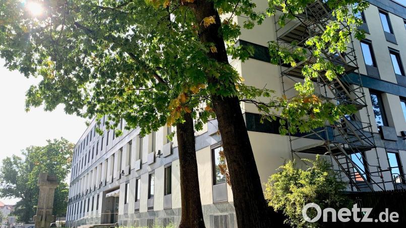 Das Justizgebäude in der Weidener Ledererstraße. Nicht nur die Außenanlagen sollen bald mit mehr Grün glänzen. Bild: Gabi Schönberger