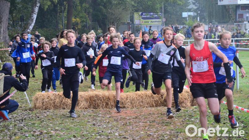Insgesamt beteiligten sich am Freitag 680 Schülerinnen und Schüler am Crosslauf auf dem DJK-Gelände. Bild: Kunz