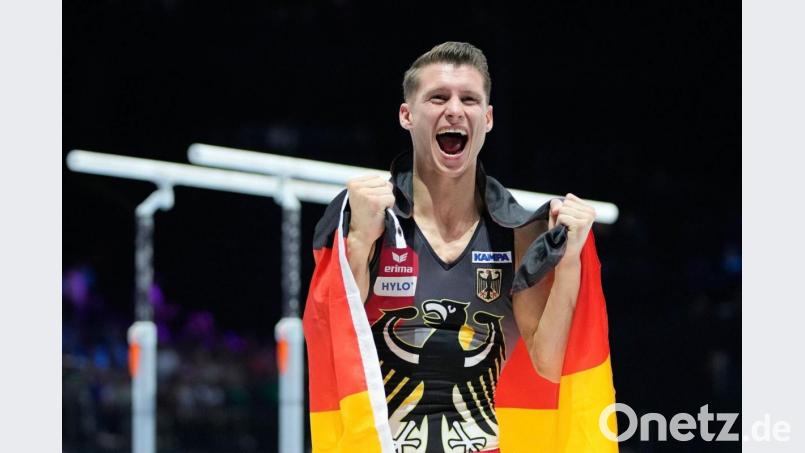 Turnte in Antwerpen zu Gold: Lukas Dauser. Bild: Geert vanden Wijngaert/AP/dpa