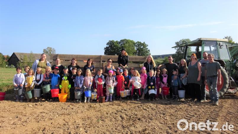 Ein schönes Erlebnis für die Vorschulkinder war die Kartoffelernte bei Familie Ackermann in Egerteich. Bild: Kinderhaus Tausendfüßler/exb