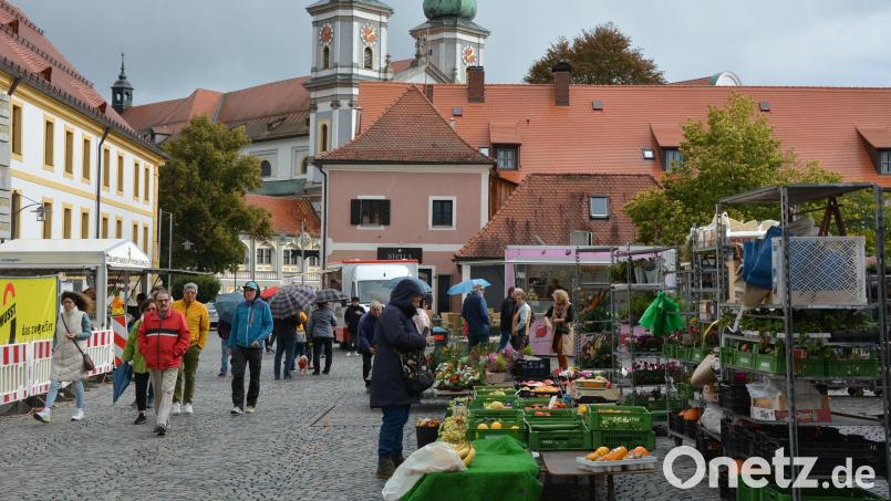 Trotz eines wenig einladenden Wetters am Sonntag kamen immer wieder Besucher zum Waldsassener Kirwamarkt, die am Johannisplatz und in der Prinzregent-Luitpold-Straße Ausschau nach günstigen Artikeln hielten. Bild: jr