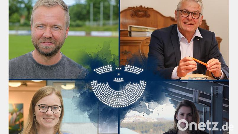 Die vier Neuen im Landtag aus der Nordoberpfalz: Bernd Heinisch, Martin Scharf, Nicole Bäumler, Laura Weber (von links). Bilder: Gabi Schönberger, Sara Neidhart, Gerhard Götz, Wolfgang Steinbacher Grafik: Jakob Graf