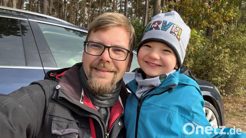 Benjamin (39) und Leopold (5) Schäfer aus Amberg. Bild: upl