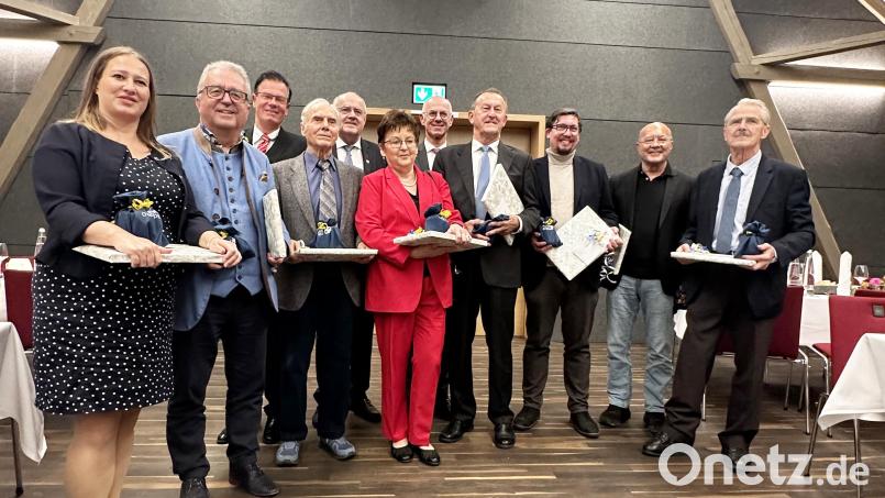 Die verabschiedeten Bezirksräte (von links): Marina Mühlbauer, Toni Dutz, Wolfgang Pöschl, Karl Schmid, Bezirkstagsvizepräsident Lothar Höher, Regierungspräsident Walter Jonas, Brigitte Scharf, Richard Gaßner, Stefan Christoph, Andreas Michelson und Hans Renter. Bild: Pressestelle Bezirk Oberpfalz
