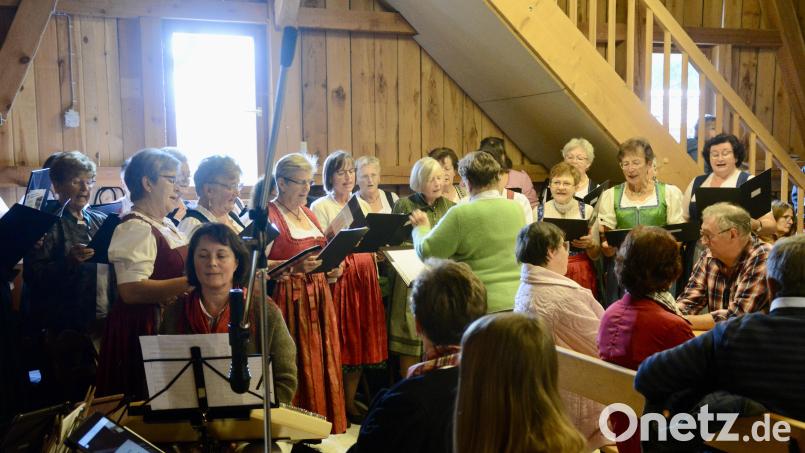 Der Landfrauenchor unter der Leitung von Maria Hirsch gestaltete die Erntedankfeier musikalisch. Bild: Lorenz Märtl/exb