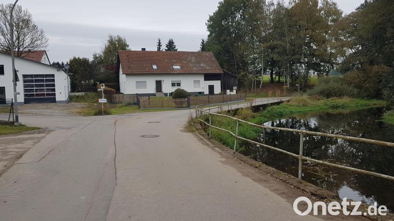 Das zwischen Gemeindestraße und Pfreimdfluss befindliche Geländer soll erneuert werden. Es stellt eine Gefahrenquelle für Kinder da. Bild: gi