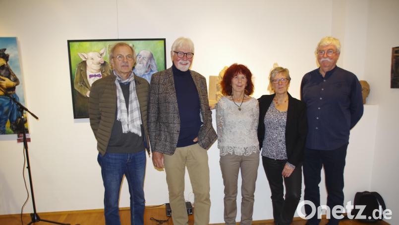 Die Gruppe81 war in in Eschweiler zu Gast (von links): Werner Häusler, John Wendler, Emma Niklas, Monika Kendziora (Geschäftsführerin des Kunstverein Eschweiler) und Bernhard Müller. Bild: müb