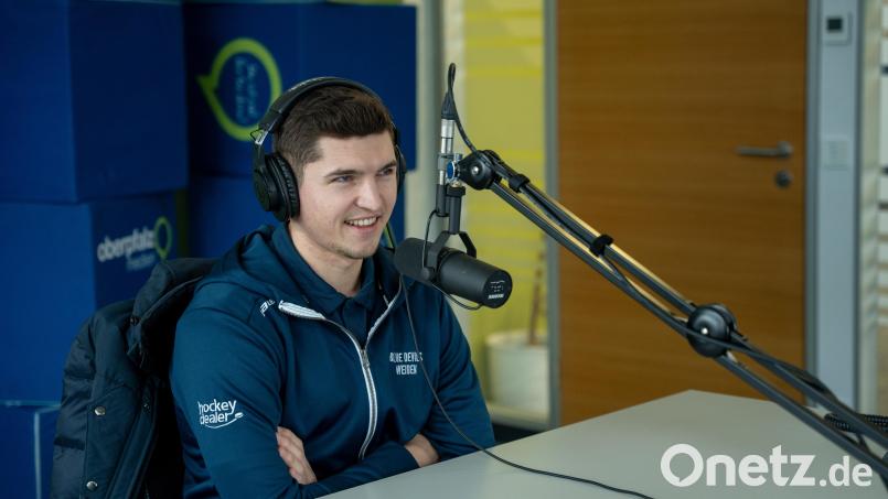 Vladislav Filin von den Blue Devils Weiden war zu Gast in der neuen Folge des &quot;Powerplay&quot;-Podcasts. Bild: Marco Meier