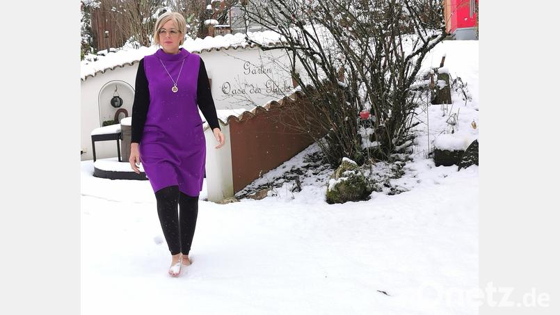 Schneetreten gehört für Barbara Winkler aus Teunz zum Winter dazu. Bild: Portner