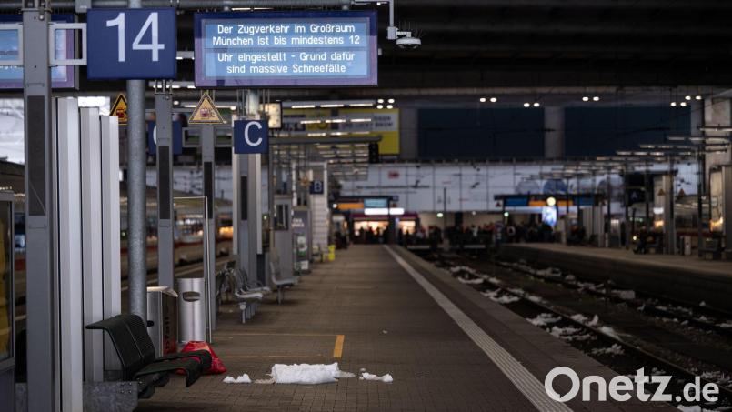 Der Zugverkehr von und zum Münchner Hauptbahnhof wurde vorübergehend eingestellt. Bild: Lukas Barth/dpa