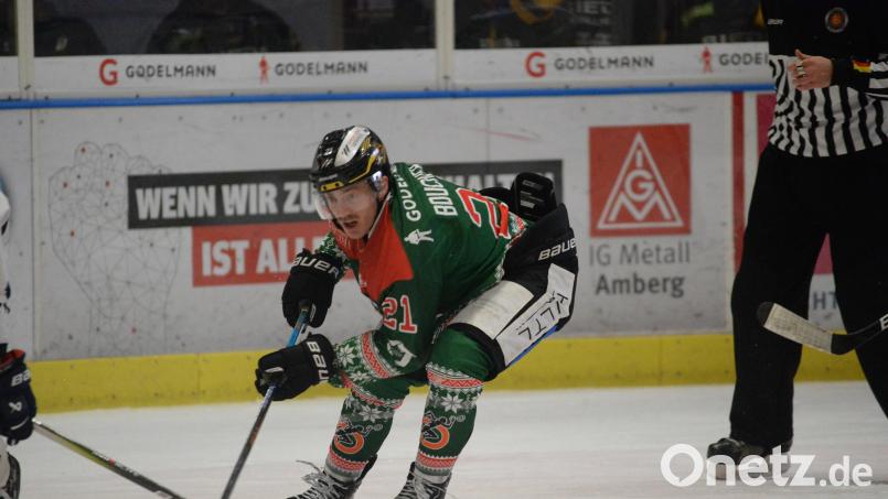 Der ERSC Amberg verlor am Sonntag mit 3:4 in Kempten. Ryan Boucher traf zur zwischenzeitlichen 3:2-Führung. Archivbild: Andreas Brückmann