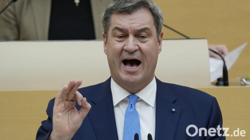 Markus Söder bei seiner ersten Regierungserklärung der neuen Wahlperiode. Bild: Uwe Lein/dpa