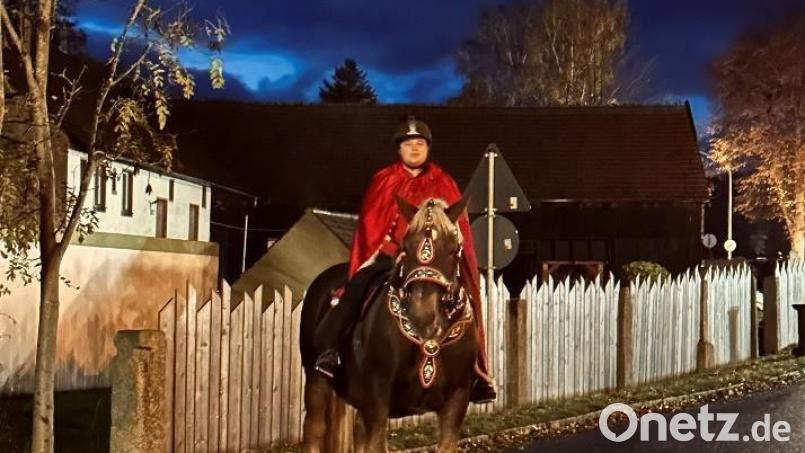 Beim Martinsfest in Immenreuth war auch ein echtes Pferd dabei. Bild: Kinderhaus Immenreuth/exb