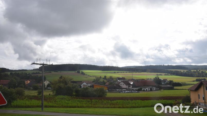 Oberhalb von Lückenrieth, über den Strommast blickend, ist auf der Wittschauer Höhe die Windkraftfläche von 6,8 Hektar. Bild: fz
