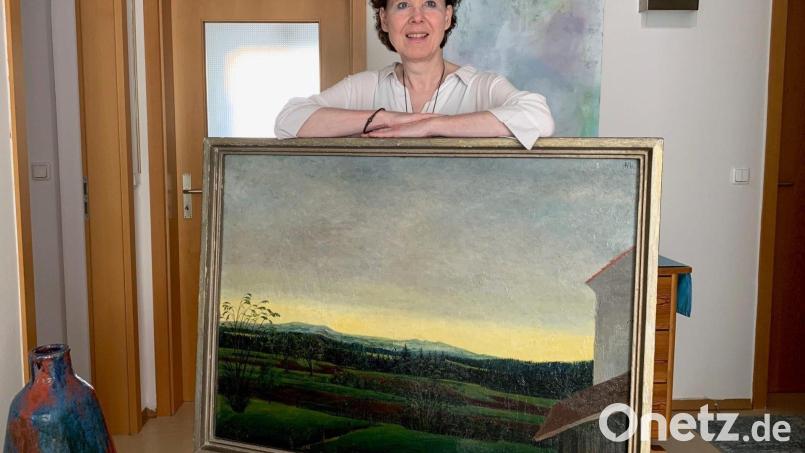 Susanne Kempf erbte dieses Gemälde von ihrer Mutter. Sie hatte lange keine Ahnung, welche Landschaft es zeigt - bis jetzt. Bild: Gabi Schönberger