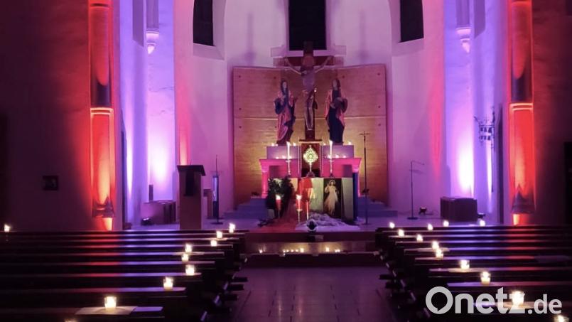 Die Kolpingsfamilie bot einen &quot;Raum der Stille&quot; in der Pfarrkirche in Falkenberg. Bild: Kolpingsfamilie Falkenberg/exb