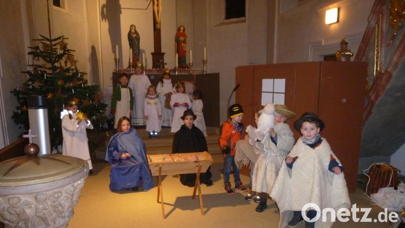 Ein Krippenspiel bildete in der evangelischen Familien-Christvesper den Mittelpunkt. Bild: bk