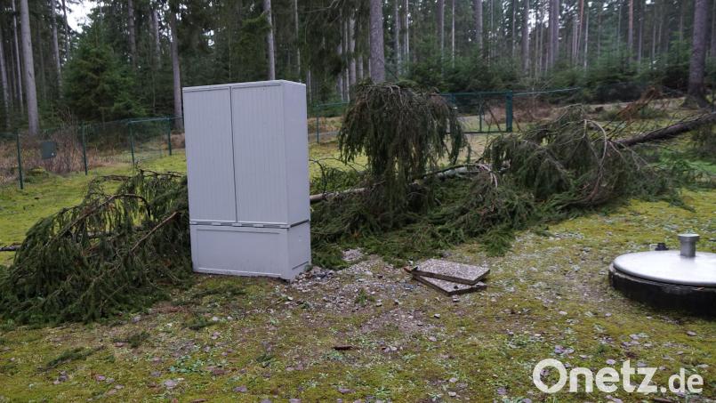 Die Steuerungsanlage des Tiefbrunnens bei Wäsch wäre beinahe ein Sturmopfer geworden. Bild: bkr