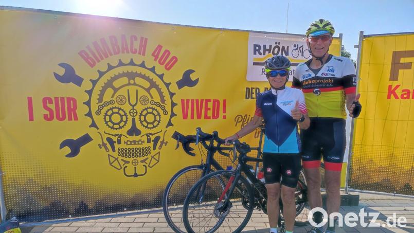 Resi Meier (links) und Albert Hölzl beim Rhön-Marathon in Bimbach. Archivbild: Meier/privat