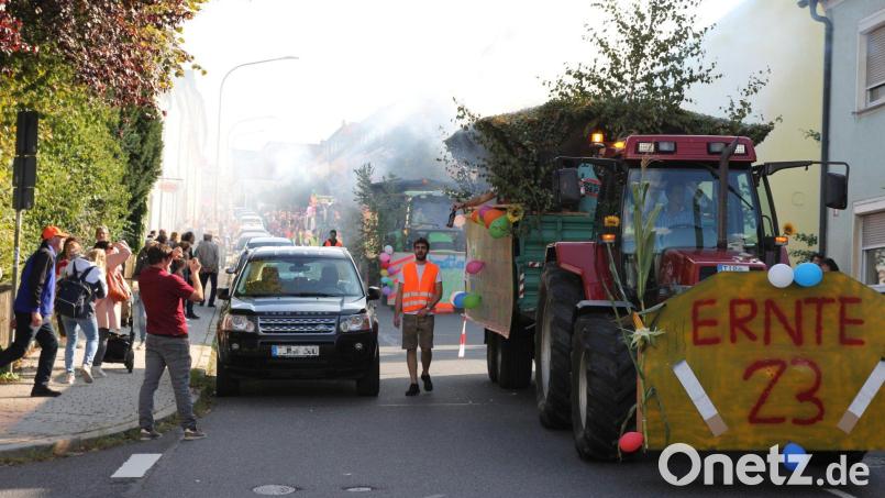 Grüne an den Galgen? Beim Kirwa-Umzug im September in Erbendorf sorgte ein Wagen für Gesprächsstoff bei den Grünen. Archivbild: fks