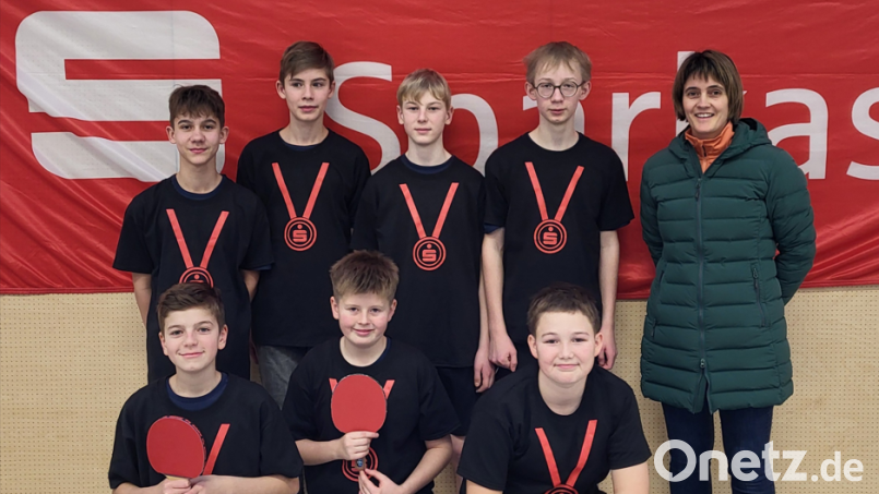 Die Tischtennisspieler des Johann-Andreas-Schmeller-Gymnasiums nehmen am Nordbayernfinale im Tischtennis teil. Bild: Matthias Fischer/exb
