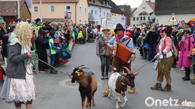Am Sonntag heißt es &quot;Rieden oho&quot;, wenn sich der Faschingszug durch den Ort schlängelt. Nicht fehlen dürfen die Goaßn, die der Wagner Max führt. Archivbild: mrr
