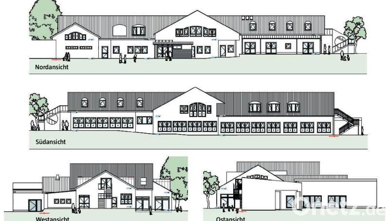 Die Kindertagesstätte erhält nach der Generalsanierung mit neuem Heizkonzept, räumlichen Veränderungen und dem Neubau einer Mensa einen neuen Stellenwert. Bild: Plan: Architekturbüro Horstmann + Partner