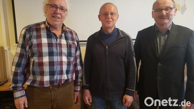 Die Säulen des Sängerkreises (von links) Richard Waldmann, Gerhard Huber und Karl Herrmann. Bild: bk