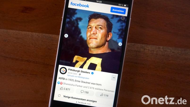 Der Mann mit der 70: Die Pittsburgh Steelers ehren Ernie Stautner auf Facebook. Der gebürtige Oberpfälzer ist einer der bedeutendsten Spieler des Footballteams. Seine Trikotnummer wird da nicht mehr vergeben. Bild: Julian Trager