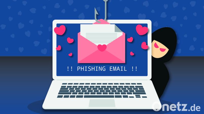 Vorsicht vor Phishing-Mails am Valentinstag: Enthaltene Links führen oft zu gefälschten Online-Shops. Grafik: Laura Fröhler