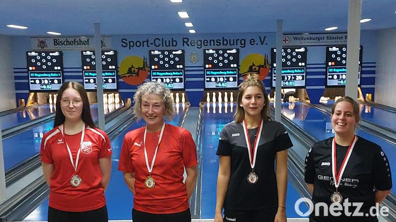 Die Teilnehmerinnen der beiden Finals im Sprint: (von links nach rechts) Lea Wirnitzer, Petra Dilling, Franziska Sünkel und Sibylle Kraus. Bild: adj