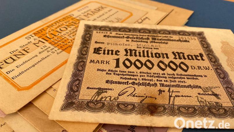 Ein „Millionenerbe“ verwahrt der HKV Freudenberg in seinem Vereinsheim – allerdings nur in der Form von über 100 Jahre alten Not-Geldscheinen. Bild: gri