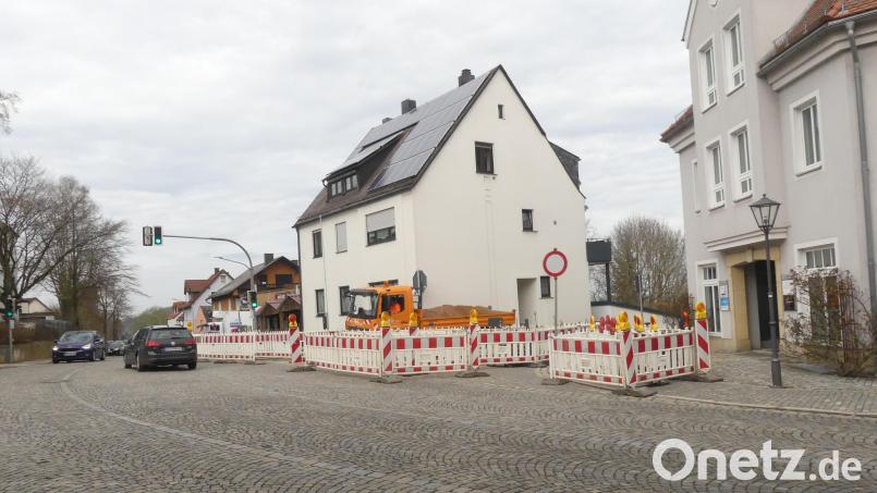 Baustelle ab Montag in der Kirchenthumbacher Straße. Voraussichtlich ist die Straße für eine Woche gesperrt. Bild: rn