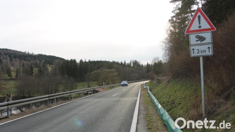 Schilder mit Kröten weisen an den Straßen mit grünen Schutzzäunen auf die Amphibien hin. Schilder mit Kröten weisen an den Straßen mit den grünen Schutzzäunen auf die Amphibien hin. Der Krötenschutz ist eine der Aufgaben, denen sich die Kreisgruppe des Bund Naturschutz Schwandorf seit Jahren widmet. Symbolbild: pi