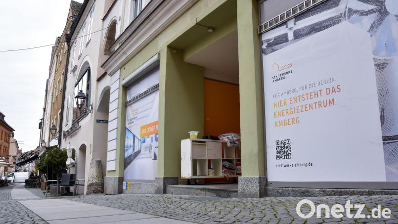Das neue Energie-Kompetenzzentrum der Stadtwerke Amberg entsteht am Marktplatz 10. Bild: Stephan Huber