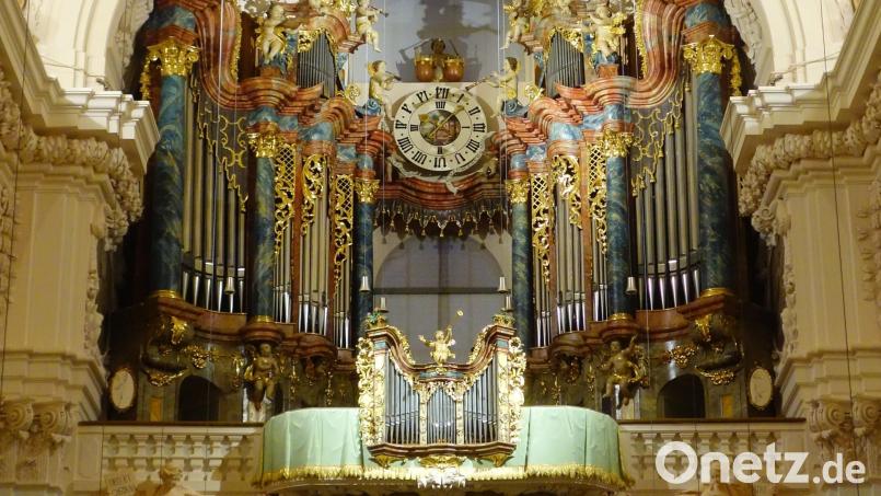 Die Orgeln in der Basilika Waldsassen (im Bild das Hauptwerk über der Empore an der Rückseite) wird in einiger Zeit weltweit virtuell verfügbar sein – als Sample-Set. Dann können sich Kirchenmusiker und Orgelliebhaber weltweit das Instrument auf den Rechner im heimischen Musikzimmer laden. Archivbild: Johannes Röttges/exb