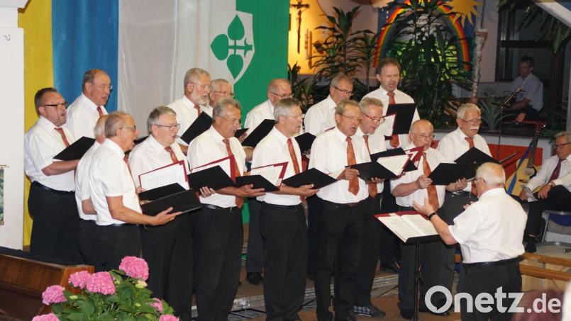 Immer gerne gehört: Der Männerchor beim Konzert in der Aula der Schule. Archivbild: mmj