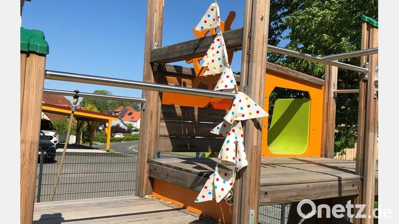 Auch diese Fahnenschnur haben die Walperer beschädigt. Bild: Christina Ponader/exb