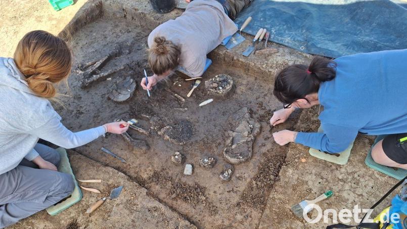 Das Grab im Ortsteil Exing, nach dem das Skelett als „Exinger“ bezeichnet wird, wurde bei einer Untersuchung vor Bauarbeiten entdeckt. Bild: F.Eibl/Landratsamt Dingolfing-Landau/dpa
