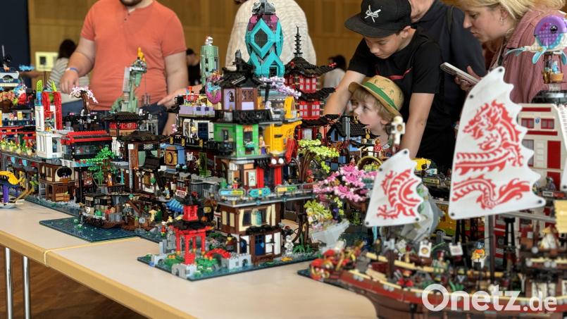 Ein Besuchermagnet auf der Lego-Messe in Neustadt/WN war das Ninjago-City-Project. Es besteht aus vielen Eigenkreationen und ist von der asiatischen Kultur inspiriert. Bild: Dominik Mark
