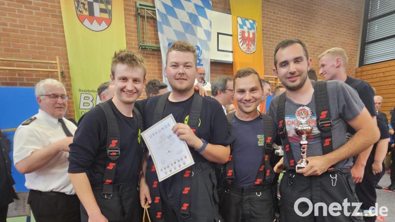 Die Speichersdorfer Feuerwehr belegte beim Bezirksleistungsmarsch den achten Platz. Bild: BFV Oberfranken/exb