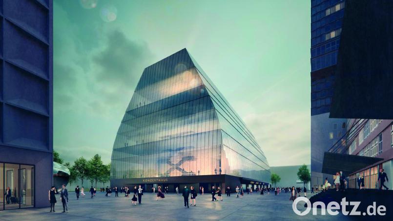 Eine Computerdarstellung der Außenansicht des neuen Münchner Konzerthauses vom Architekturbüros Cukrowicz Nachbaur Architekten. Die bayerische Staatsregierung präsentierte 2017 den Sieger des Architektenwettbewerbs für das Prestigeprojekt des neuen Konzerthauses für den rund 30 Architekturbüros Entwürfe eingereicht hatten. Archivbild: Cukrowicz Nachbaur Architekten/dpa