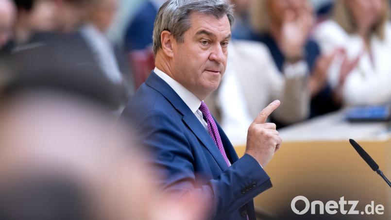 Ministerpräsident Markus Söder (CSU) spricht im bayerischen Landtag. Bild: Sven Hoppe/dpa