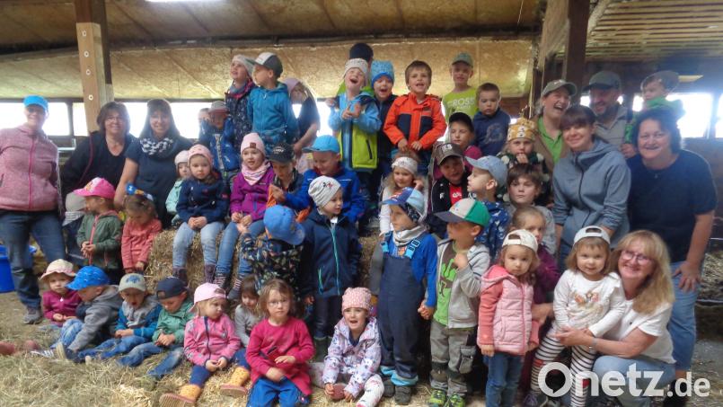 Die Kinder des Kinderhauses Steinwaldzwerge erlebten einen unvergesslichen Ausflug auf dem Bauernhof. Bild: Kinderhaus Steinwaldzwerge/exb