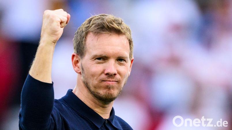 Bundestrainer Julian Nagelsmann jubelt nach dem Spiel. Bild: Tom Weller/dpa