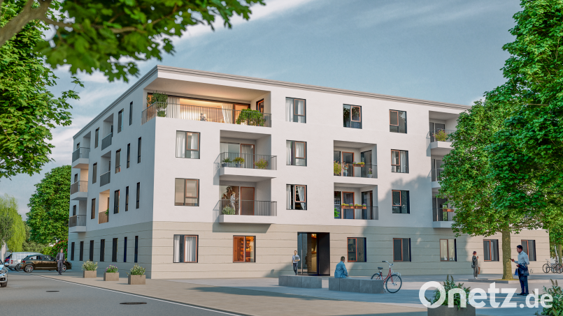 So soll das „Haus am Platz“ aussehen. Ins Erdgeschoss zieht eine Zahnarztpraxis. Grafik: P. Projekt/exb