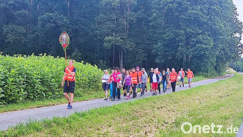 Die Freihunger Pilger ziehen nach Amberg zum Mariahilfberg. Bild: Josef Amann/exb