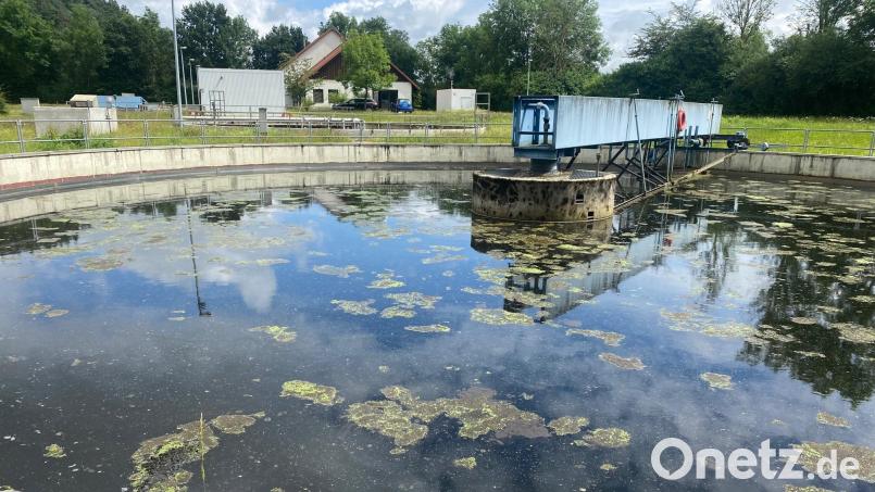 Die Stadt Nabburg muss kräftig in die Abwasserentsorgung investieren und dabei auch ihre Bürger zur Kasse bitten. Unser Bild entstand in der auch sanierungsbedürftigen Kläranlage und zeigt das Nachklärbecken, in dem die Endstufe der Abwasserreinigung abläuft. Bild: Wilhelm Amann
