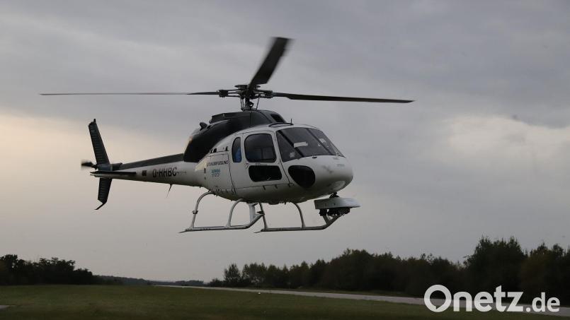 Der Heli des Bayernwerks ist mit modernster Technik ausgestattet. Ab Montag ist er in Ostbayern unterwegs um die Hochspannungsleitungen zu digitalisieren. Bild:  Christian Martens / Bayernwerk Netz GmbH